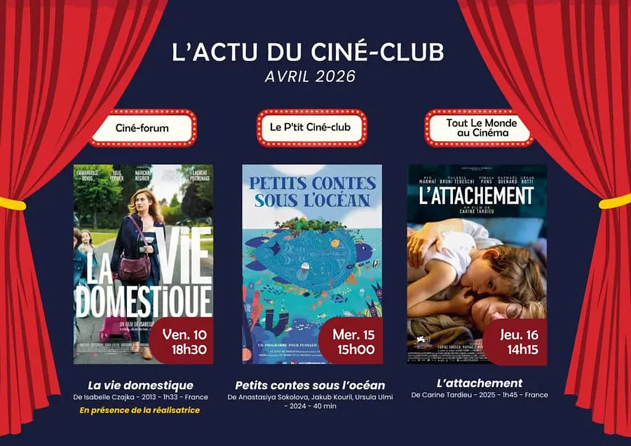 Ciné-club : Découvrez la programmation du mois d'avril